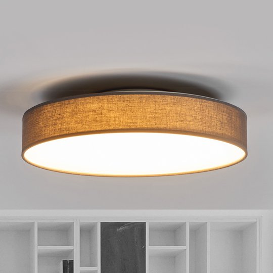 LED-kangaskattolamppu Saira, 40 cm, harmaa