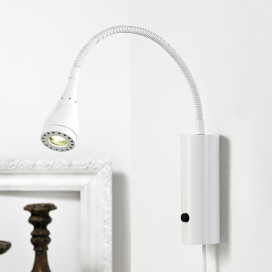 LED-seinävalaisin Mento, joustava varsi, valkoinen