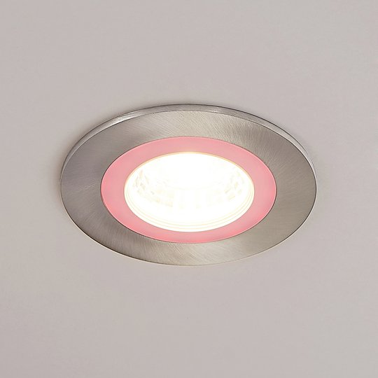 Lindby Noor LED-uppokohdevalaisin RGBW, nikkeli