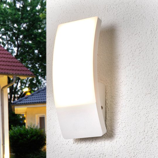 Valkoinen kupera Siara-LED-ulkoseinävalaisin