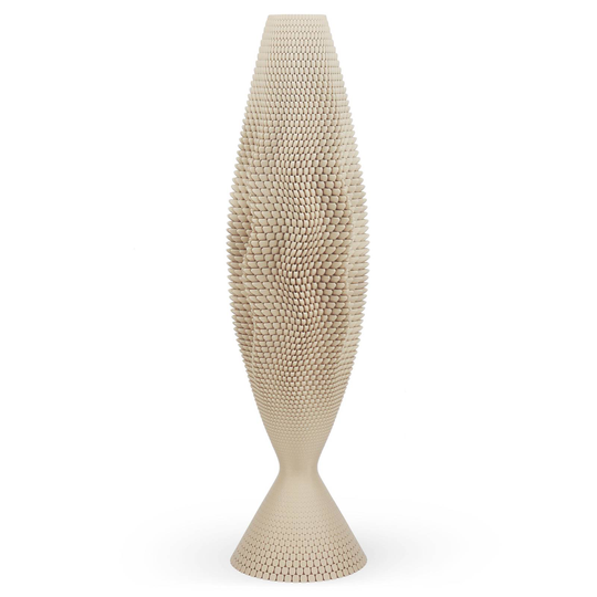 Pöytävalaisin Koral biomateriaali, linen, 65 cm