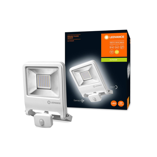 LEDVANCE Endura Flood Sensor -ulkovalo 3000K 50W