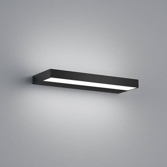 Helestra Slate -LED-seinävalo, matta musta, 30 cm