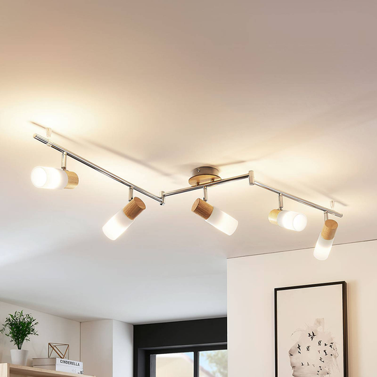 LED-kohdevalaisin, 5-lamppuinen, puu