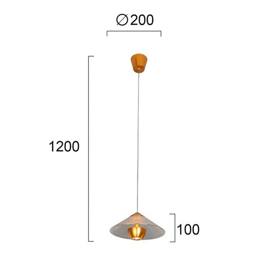 LED-riippuvalaisin Glamour lasia, kulta/kirkas