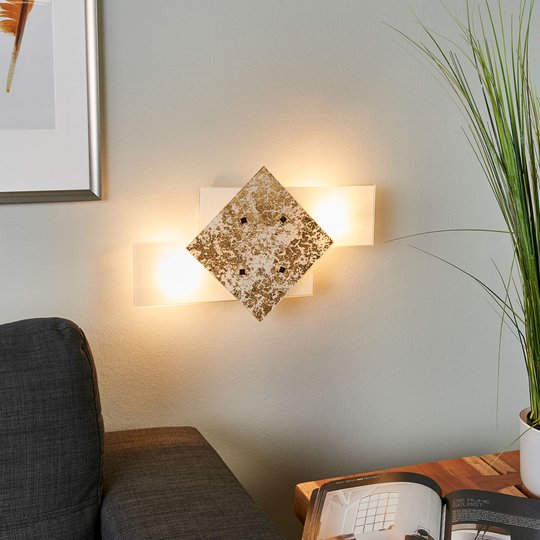 Lehtikultakoristelu – seinävalaisin Bandiera 46 cm