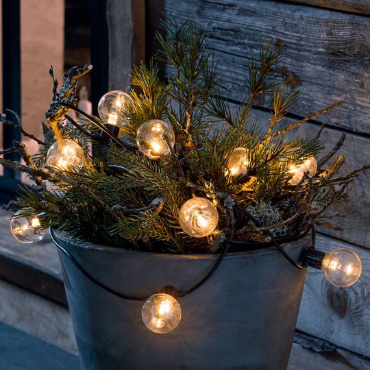 LED-valoketju hehkuoptiikka meripihka 10-lampp.