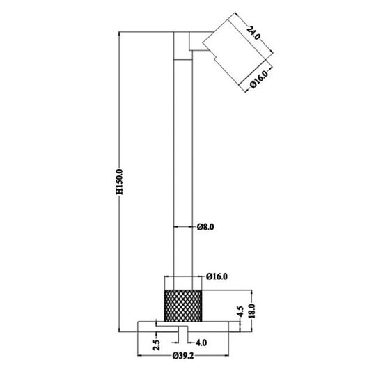 LED-display-valaisin Herculis small 3 000 K, musta