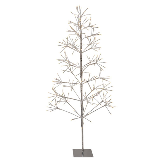 Flower Tree -LED-koristepuu IP44 hopea, K 150 cm
