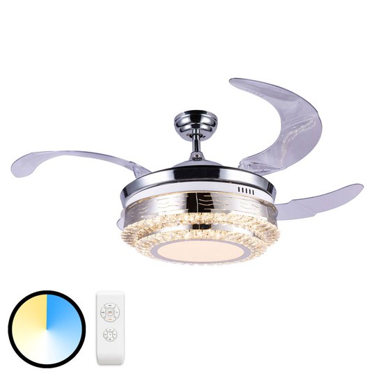 LED-kattotuuletin Cabrera, mattanikkeli