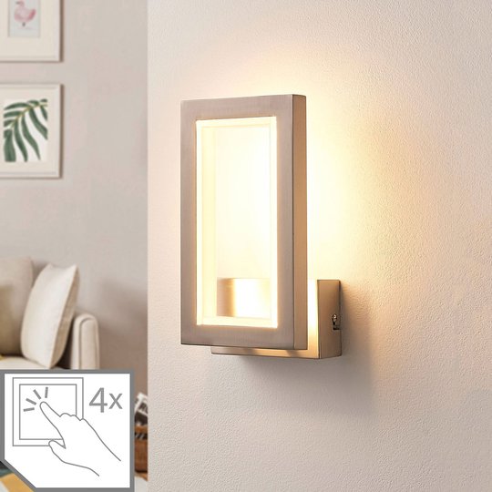 Kulmikas LED-seinävalo Heriba, matta nikkeli