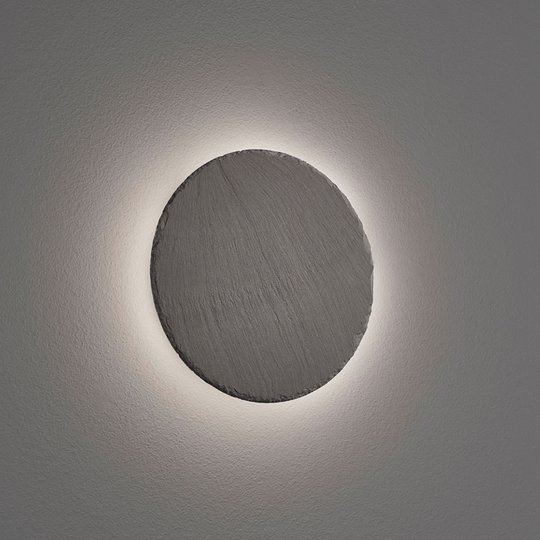 LED-seinävalaisin Raven liuskekivestä, pyöreä