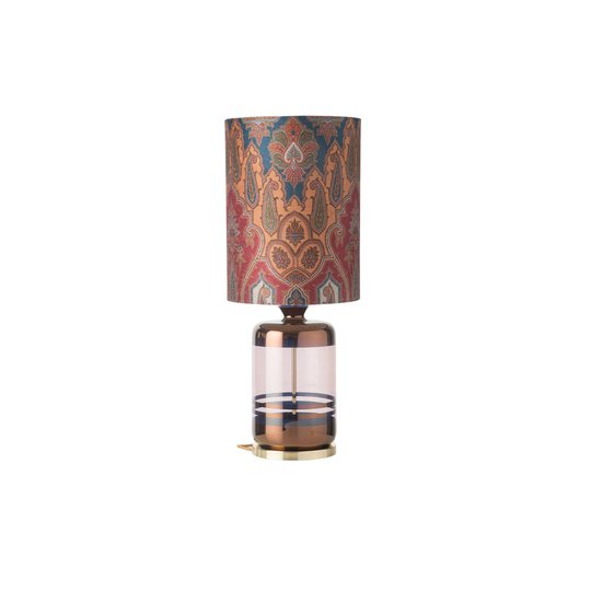 EBB & FLOW Pillar -pöytälamppu, Brocade blue/red