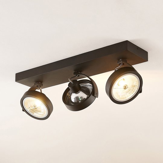 Arcchio Dagur -kattospotti, 2-lamp., musta