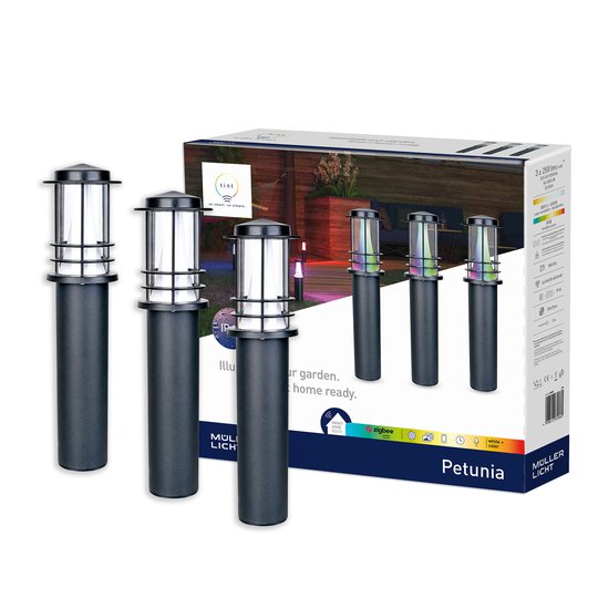 Müller Licht tint Petunia-LED-pylväsvalaisin 3 kpl