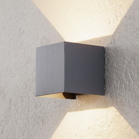 LED-ulkoseinälamppu Cube antrasiitti
