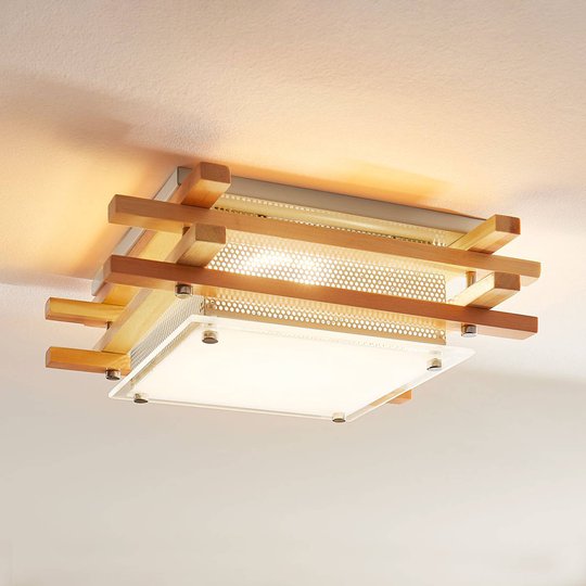 Kulmikas LED-puukattolamppu Zuna, himmennettävä