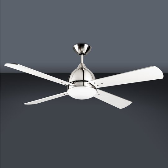 Borneo -moderni kattoventilaattori nikkelisenä