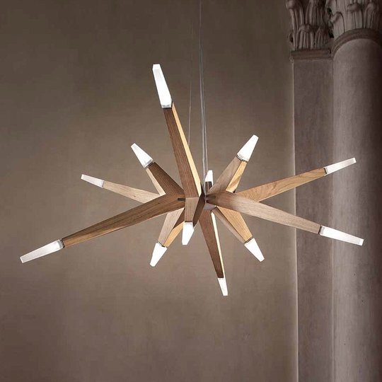 LED-riippuvalaisin Flashwood modernia tammea 140cm