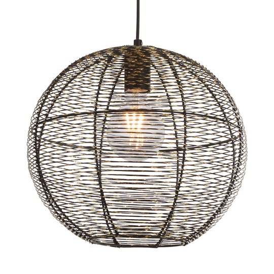 Riippuvalaisin Weave, häkkivarjostin, musta/kulta