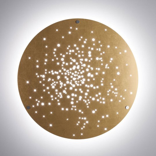 Fabbian Lens -LED-seinävalaisin Ø 90 cm pronssi