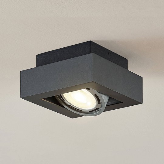 LED-kattospotti Ronka, GU10, 1-lampp., t.harmaa