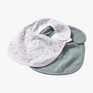 Baby bibs leaves all over 2-pack, light ruokalappu, 2 kpl vaaleanvihreä