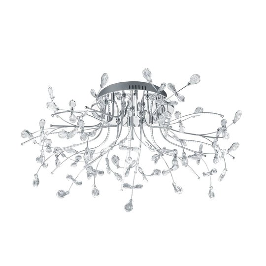 Krominkiiltävä LED-kattovalaisin Crystal, 77cm