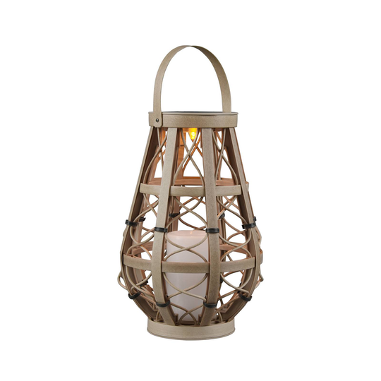 LED-aurinkopöytävalaisin Vinto, akku, beige 27cm