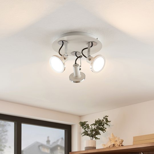 Lindby Theda-LED-spottiplafondi, valk., 3-lamp.