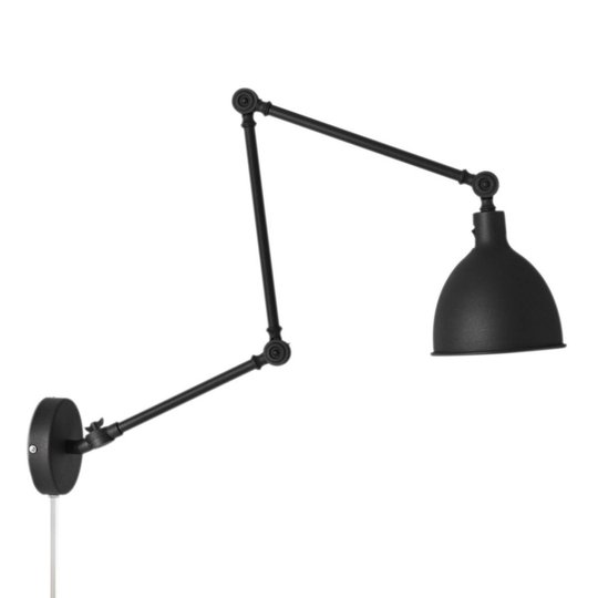 By Rydéns Bazar -seinävalo pistokkeella, musta