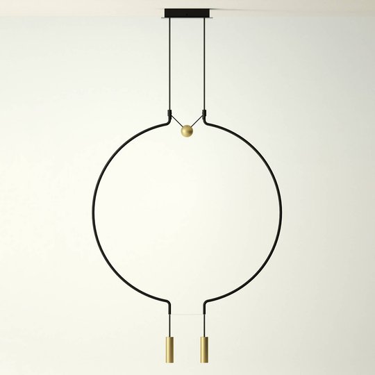 Axolight Liaison M2 riippuvalo musta/kulta 84cm