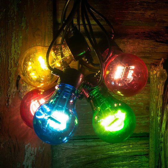 LED-valoketju hehkuoptiikka värikäs 5-lampp.