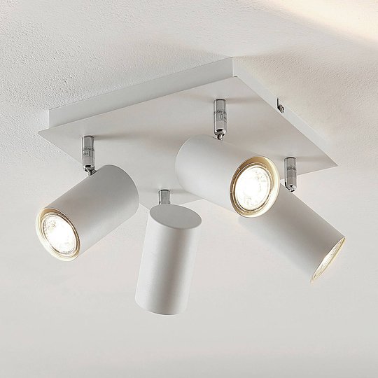 Lindby Joffrey -kattovalaisin, 4-lamp., valkoinen