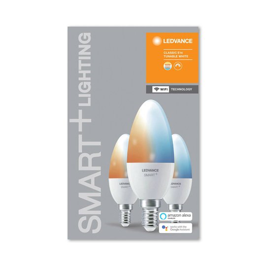 LEDVANCE SMART+ WiFi E14 5W kynttilä 2700–6500K, 3