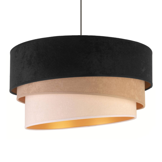 Riippuvalaisin Devon, musta/beige/ecru/kulta Ø45cm
