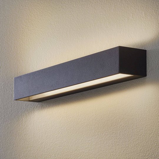 BEGA Studio Line seinävalo leveä musta/alu 30cm