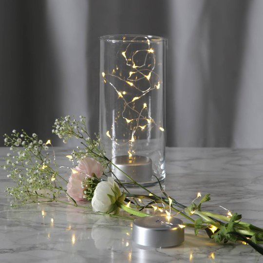 Paristokäyttöinen pitkä LED-valoketju Dew Drops