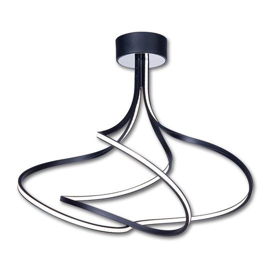 LED-kattolamppu Lungo musta, korkeus 42 cm