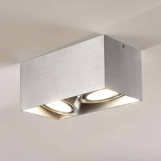 LED-alasvalo Rosalie 2-lamp., kulmikas, alumiini
