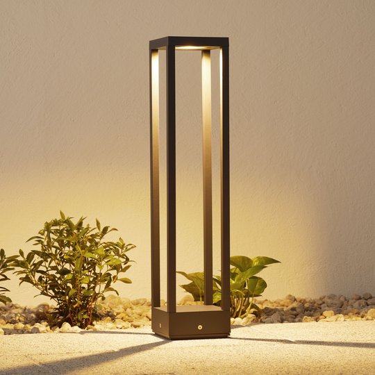 LED-pylväsvalaisin Carlota, tummanharmaa, 65 cm