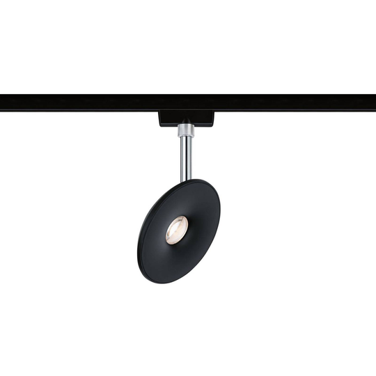 Paulmann URail-LED-spotti Sphere, musta/mattakromi