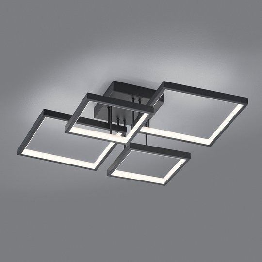 LED-kattovalaisin Sorrento 52x52cm, matta musta