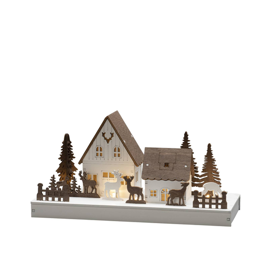 LED-siluetti Metsämökit ja porot