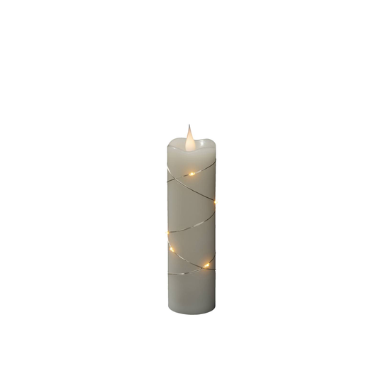 LED-vahakynttilä creme, valoväri meripihka, 17,8cm
