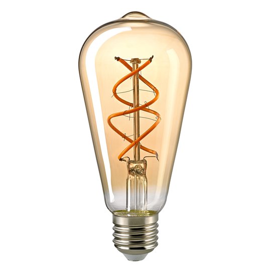 LED-lamppu E27 ST64 5,5W curved Rustika gold