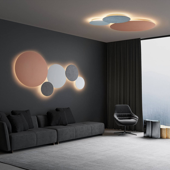 Escale Blade -LED-seinävalaisin, betoni, Ø 44 cm