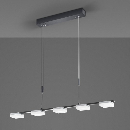 Bopp Quad -LED-riippuvalo, 5-lamppuinen, alumiini