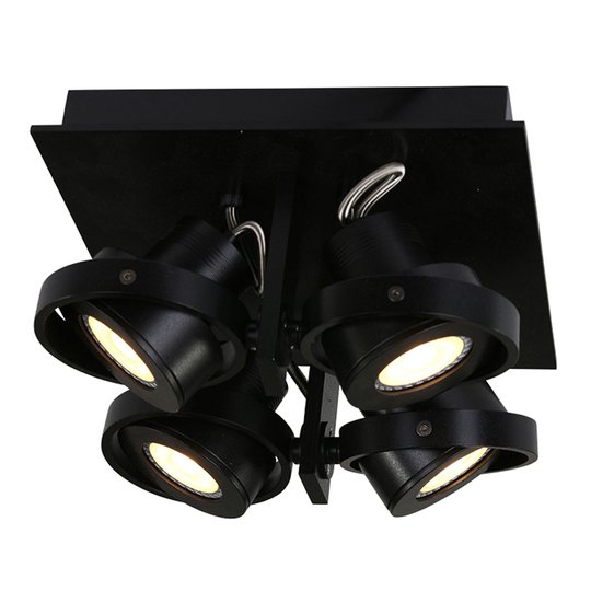 LED-kattospotti Westpoint,4-lamppuinen, musta