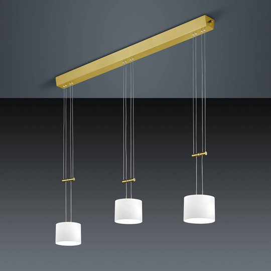 BANKAMP Grazia riippuvalo 3-lamp pitkä messinki